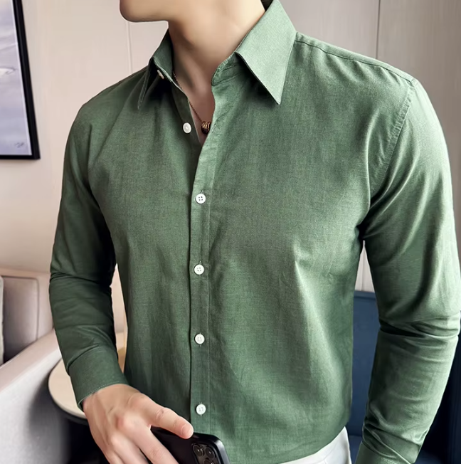 Men's Solid Color Breathable and Sweat-wicking Long-sleeve Shirt - Image 10