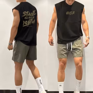 Men's Vest Pullover Letter Print Sport Fitness Swimming Running Vest