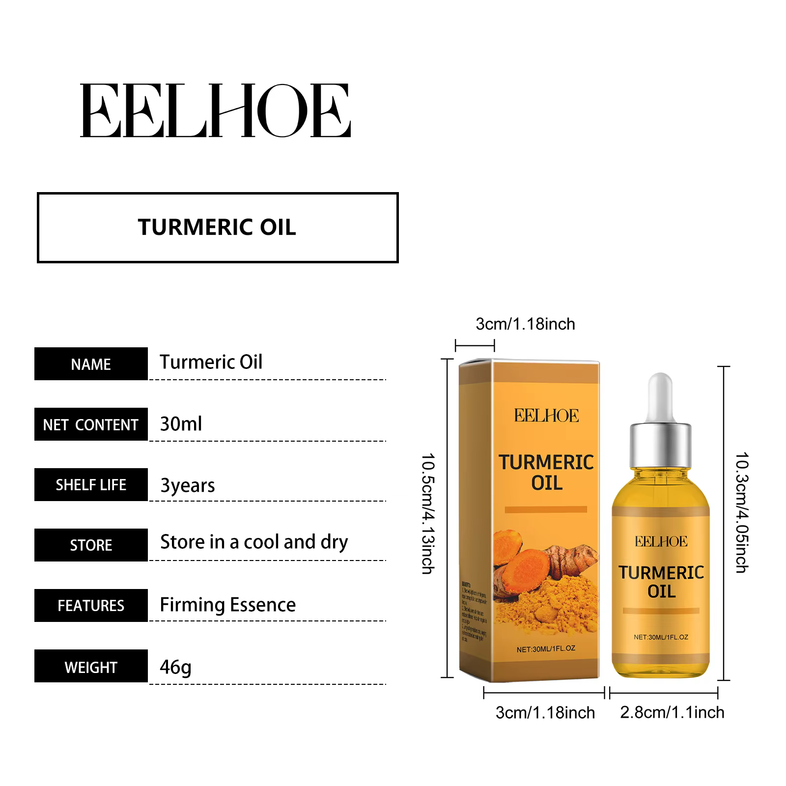 Moisturizing And Skin Repair Smooth Deep Moisturizing Lightening Face Turmeric Facial Oil - Image 9