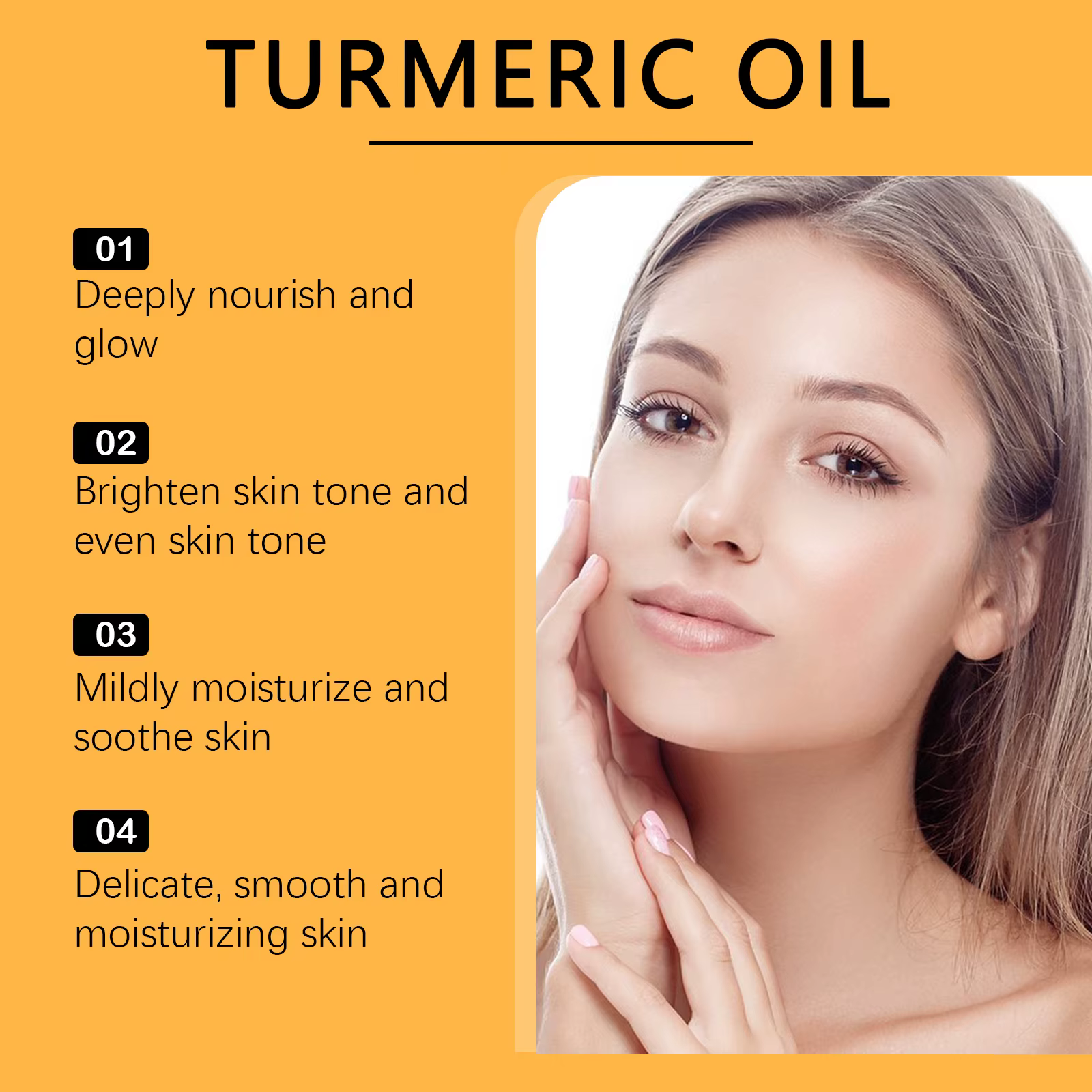 Moisturizing And Skin Repair Smooth Deep Moisturizing Lightening Face Turmeric Facial Oil - Image 2