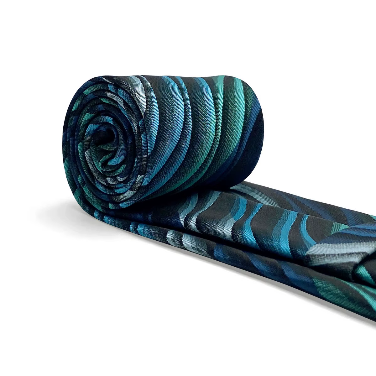 Multicolor Ripple Geometric Classic Extra Long Mens Ties Set - Image 6