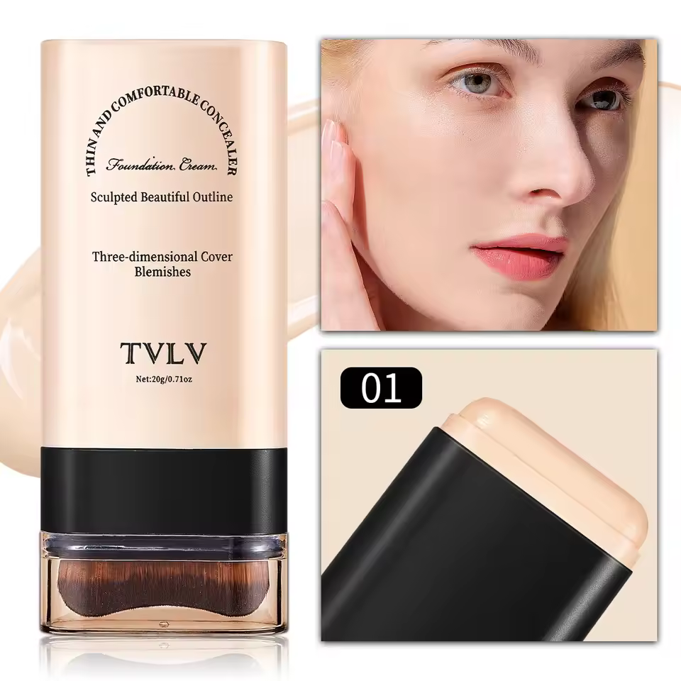 Non-Marking, Long-Lasting Makeup With Brush To Brighten Skin Liquid Foundation