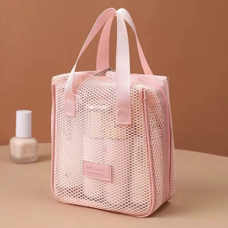 Cosmetic Organizer Pouch Mesh Makeup Toiletry Travel Hanging Storage Bag