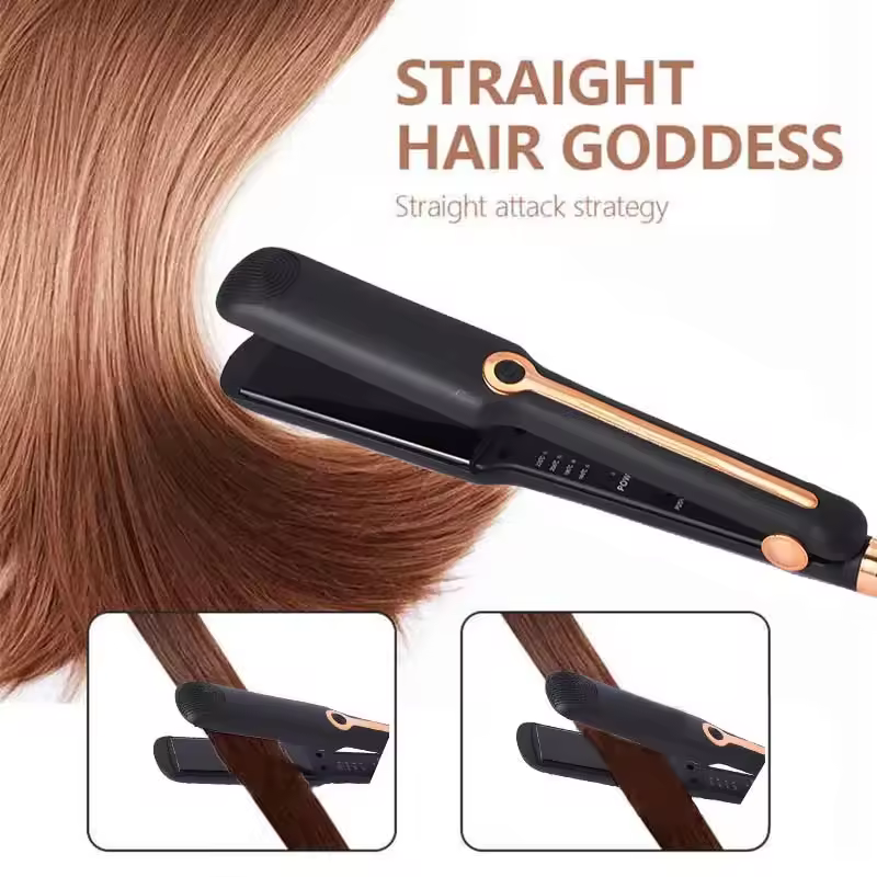 Professional Ceramic Flat Iron Negative Ion Wide Plate Temperature Adjustable Straightening Iron - Image 5