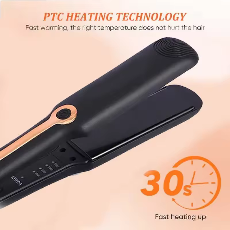 Professional Ceramic Flat Iron Negative Ion Wide Plate Temperature Adjustable Straightening Iron - Image 4