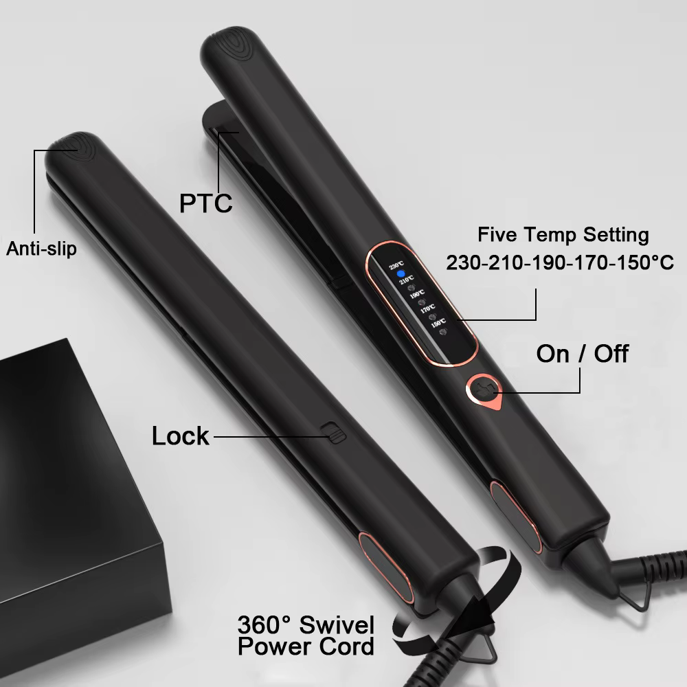 Professional Hair Flat Iron Tourmaline Ceramic Plate 450°F Keratin Treatment Salon Styling Tools - Image 2