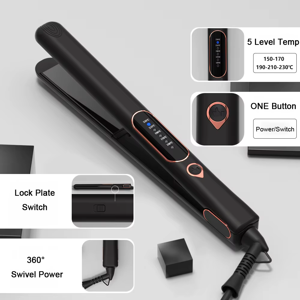 Professional Hair Flat Iron Tourmaline Ceramic Plate 450°F Keratin Treatment Salon Styling Tools - Image 4