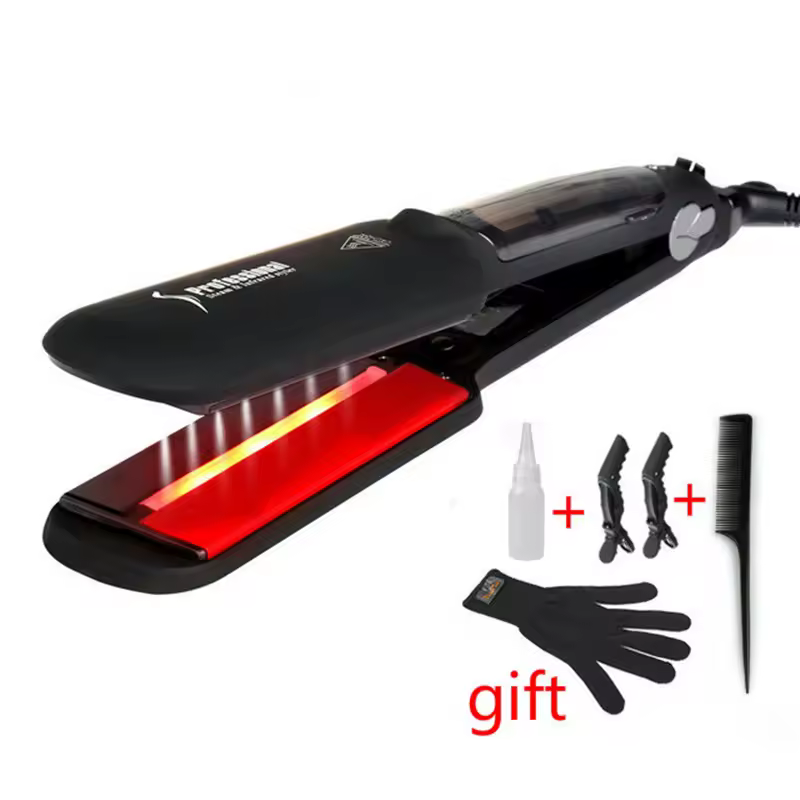Professional Infrared Care Ceramic Coated 2 Inch Wide Plates Steam Hair Straightener - Image 6