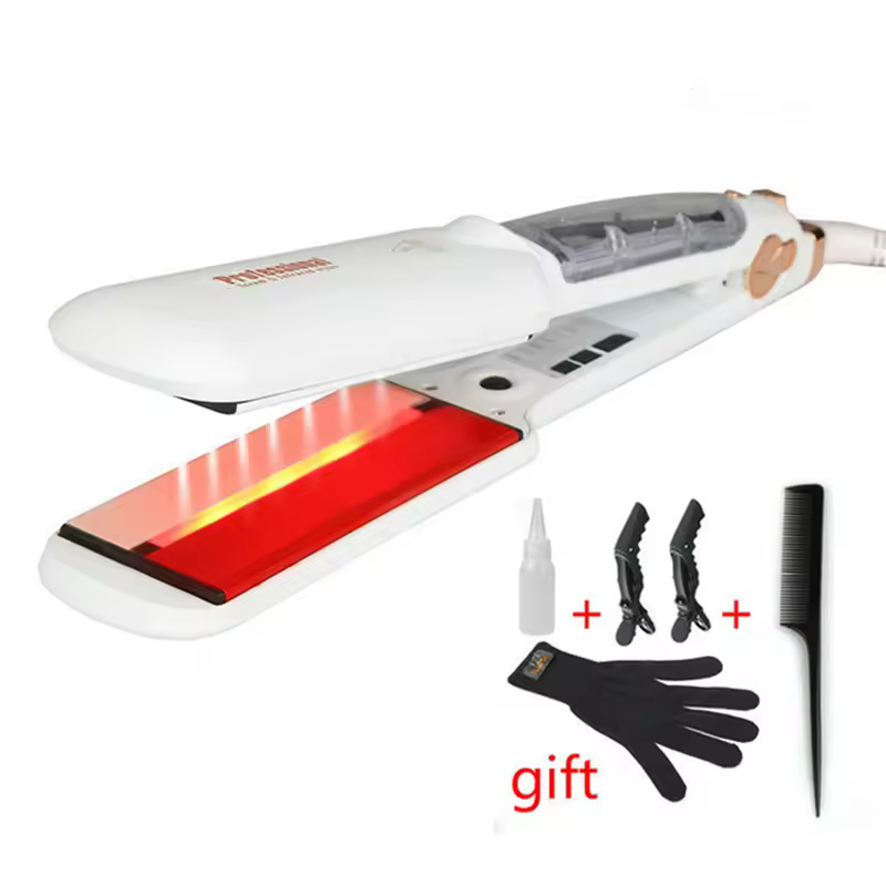 Professional Infrared Care Ceramic Coated 2 Inch Wide Plates Steam Hair Straightener - Image 4