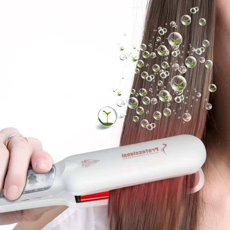 Professional Infrared Care Ceramic Coated 2 Inch Wide Plates Steam Hair Straightener - Image 2