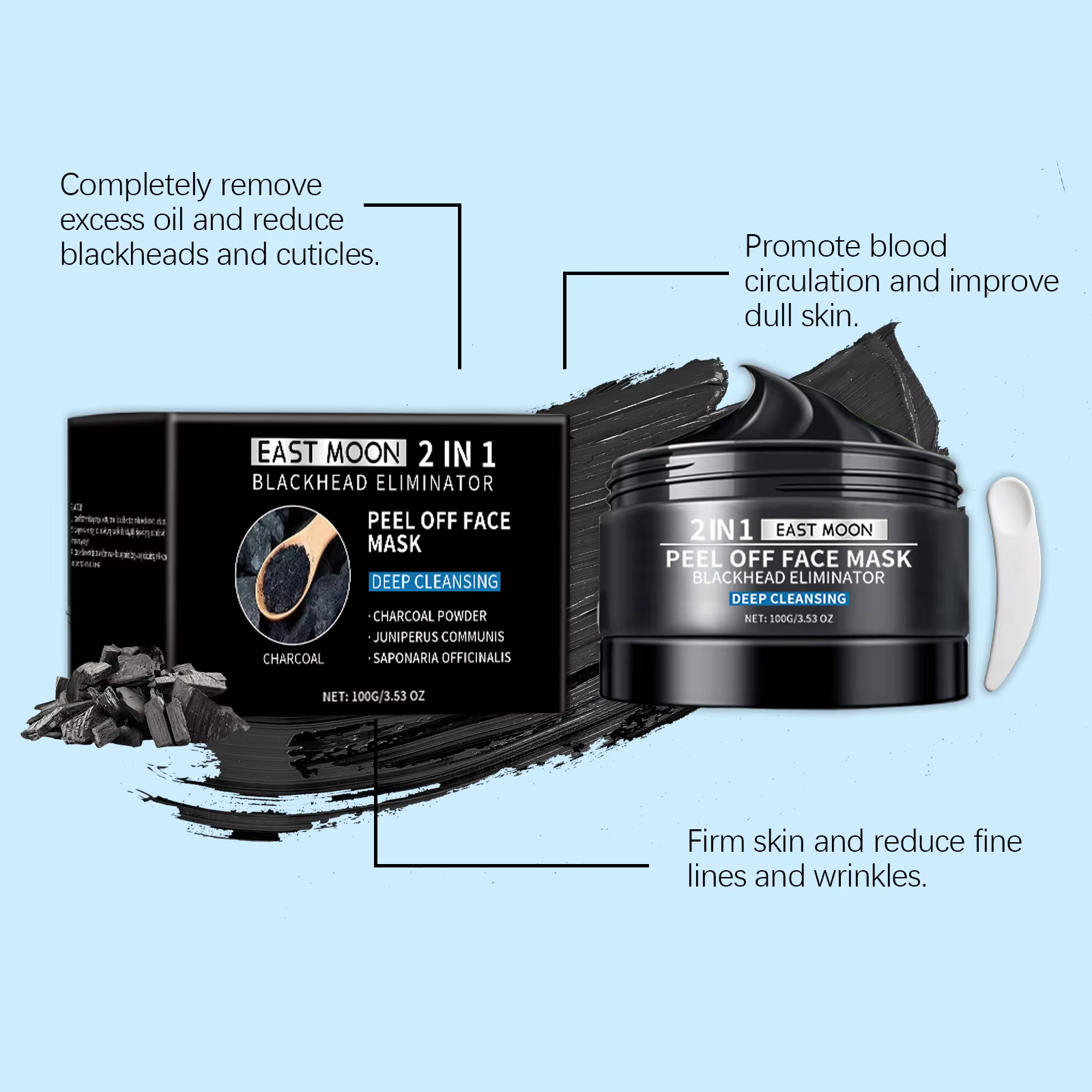 Pore Deep Purifying Shrink Cleansing Oil Control Bamboo Charcoal Blackhead Remover Mask - Image 6