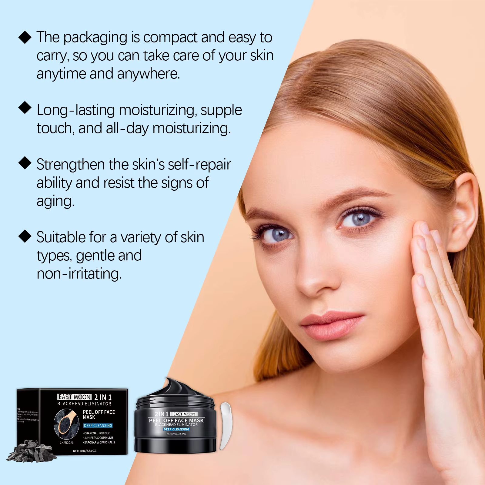 Cleansing Oil Control Pore Deep Purifying Shrink Bamboo Charcoal Blackhead Remover Mask - Image 3