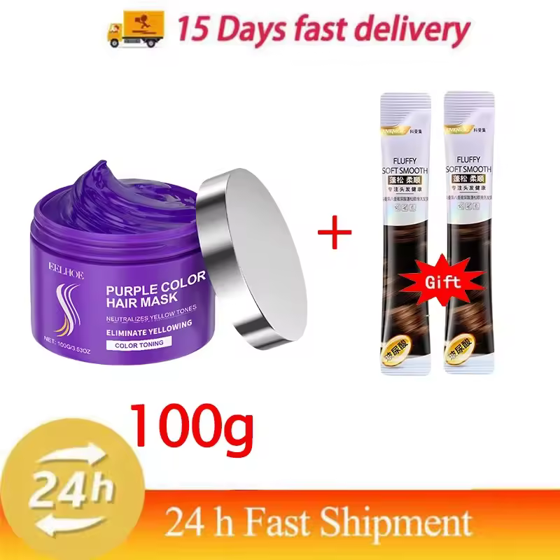 Purple Hair Mask Grey Blonde Hair Smoothing Hair Fading Yellow