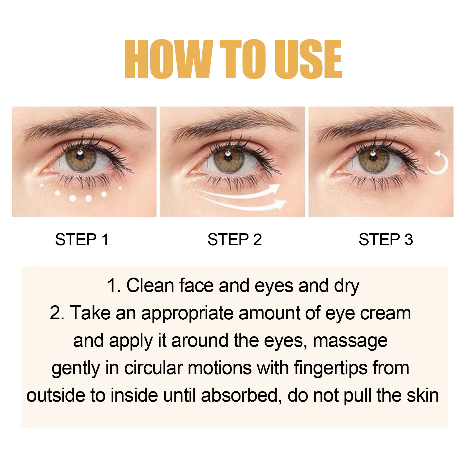 Reduce Dark Circles Eye Bag Remover Improve Puffiness Fade Eyes Fine Lines Brighten Eye Cream - Image 2
