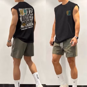 Retro Letter Sleeveless Sport Vest Fitness Swim Run Sweat Quick Dry Top