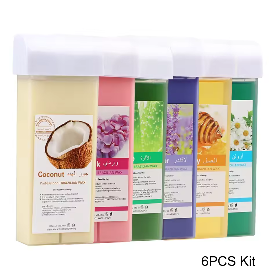 6pcs Roller Refill Painless Hair Removal Cartridge Body Depilatory Wax