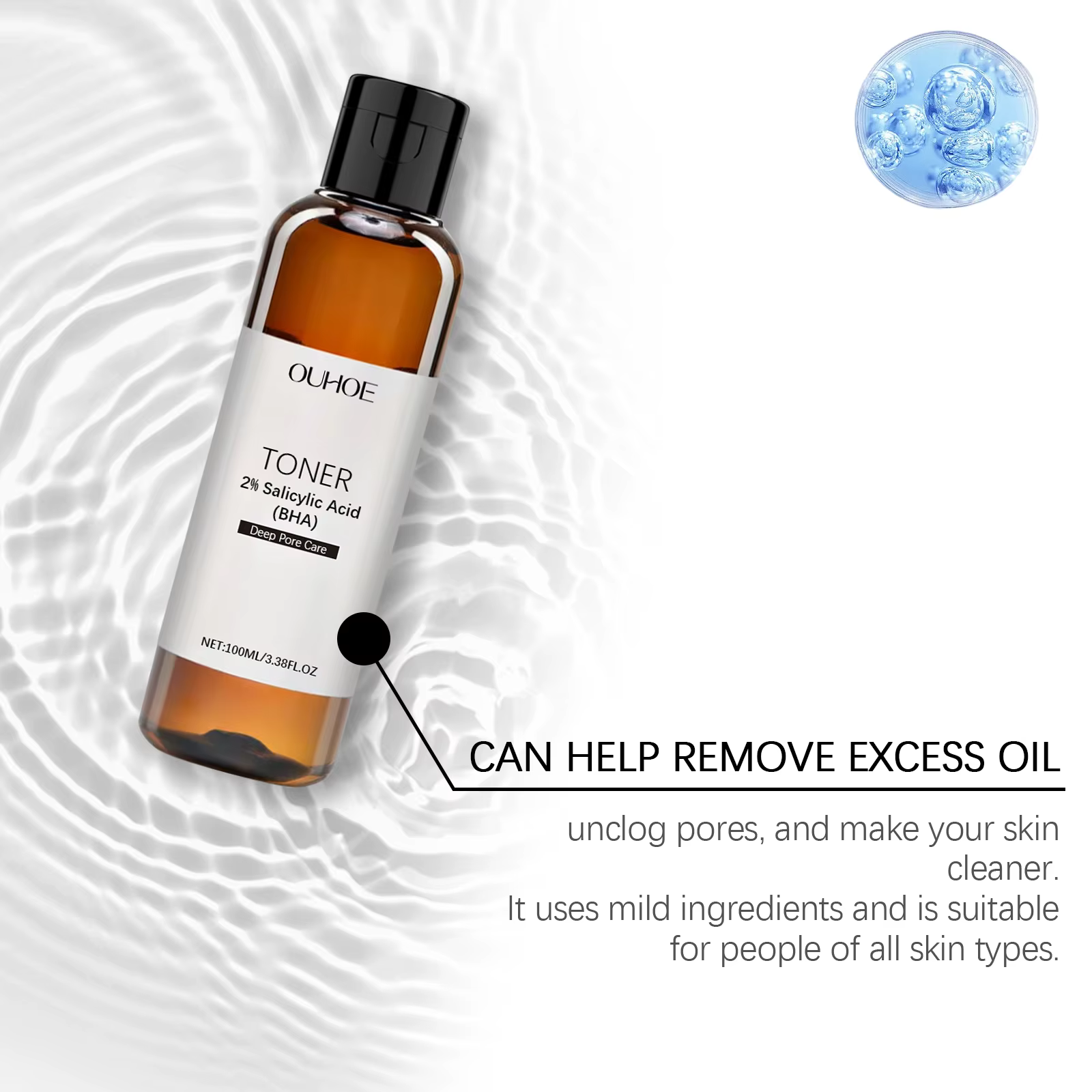 Salicylic Acid Toner for Acne Removing Control Oil Shrink Pores Remove Face Serum - Image 6