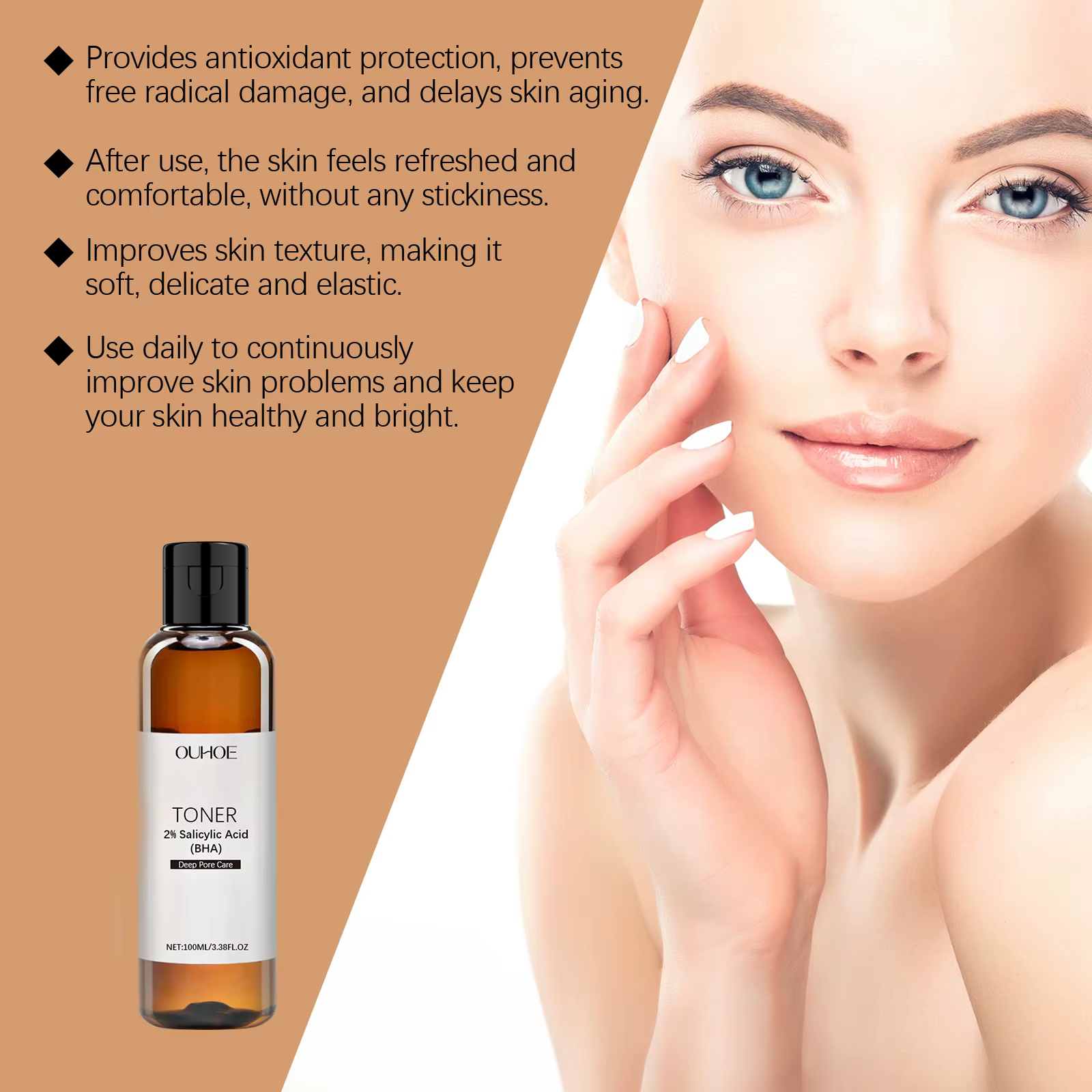 Salicylic Acid Toner for Acne Removing Control Oil Shrink Pores Remove Face Serum - Image 2