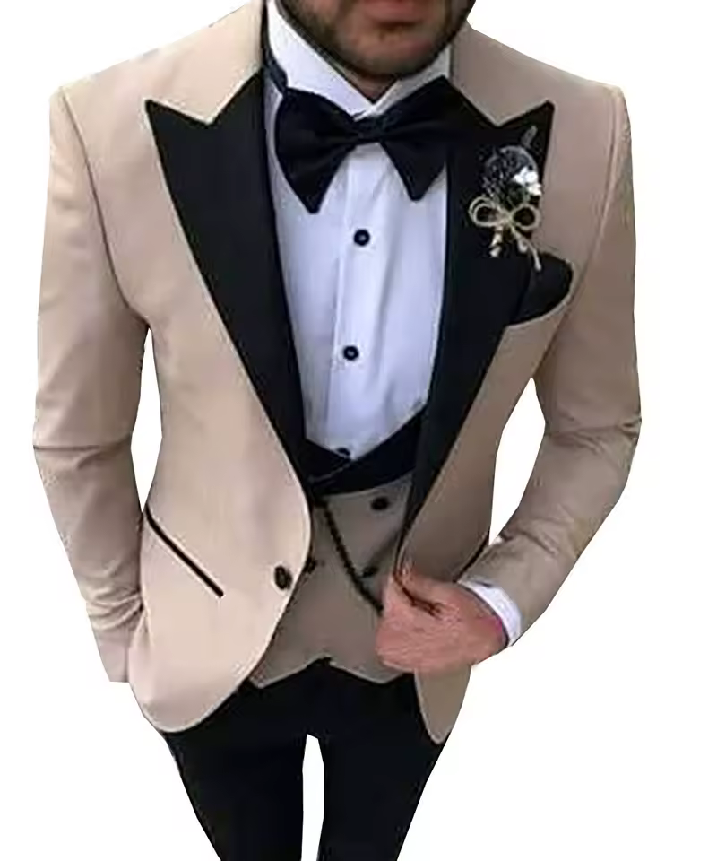 Single Breasted Groom Groomsmen Tuxedos Wedding 3 Pieces Blazer Suits - Image 13