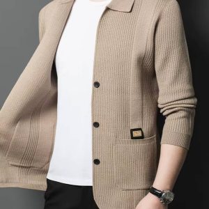 Soft Knitted High-Quality Cardigan Elastic Velvet Long-sleeved Knitted Sweater