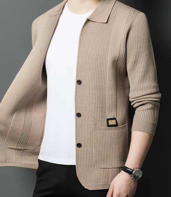 Soft Knitted High-Quality Cardigan Elastic Velvet Long-sleeved Knitted Sweater