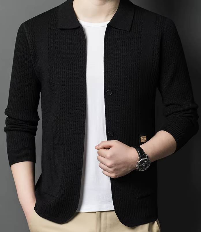 Soft Knitted High-Quality Cardigan Elastic Velvet Long-sleeved Knitted Sweater - Image 7