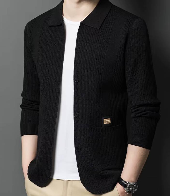 Soft Knitted High-Quality Cardigan Elastic Velvet Long-sleeved Knitted Sweater - Image 6