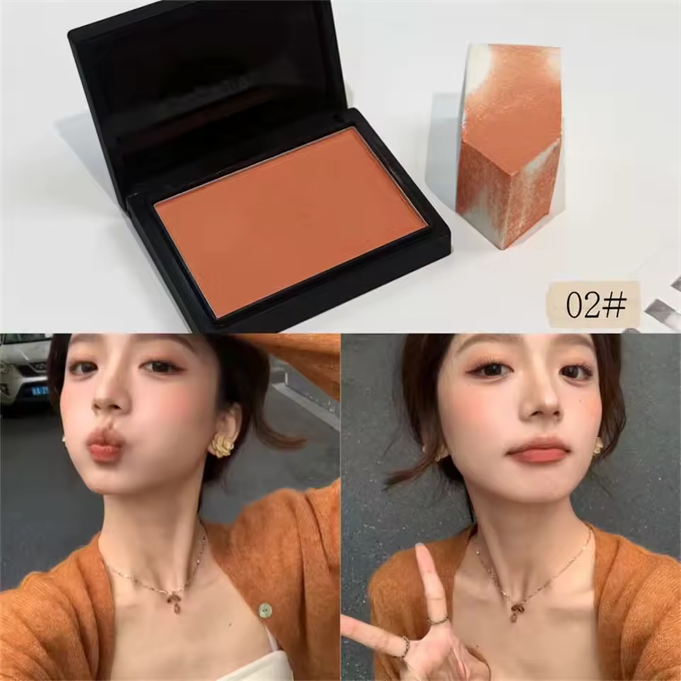 Soft Silky Cheek Natural Facial Rouge Plate Lasting Nude Low Saturation Powder Blusher Disk Monochrome Matte Blusher