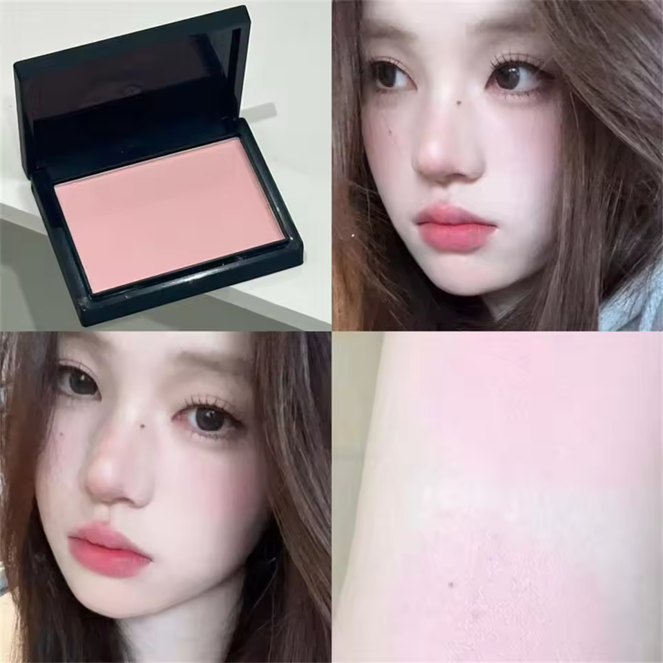 Soft Silky Cheek Natural Facial Rouge Plate Lasting Nude Low Saturation Powder Blusher Disk Monochrome Matte Blusher - Image 2