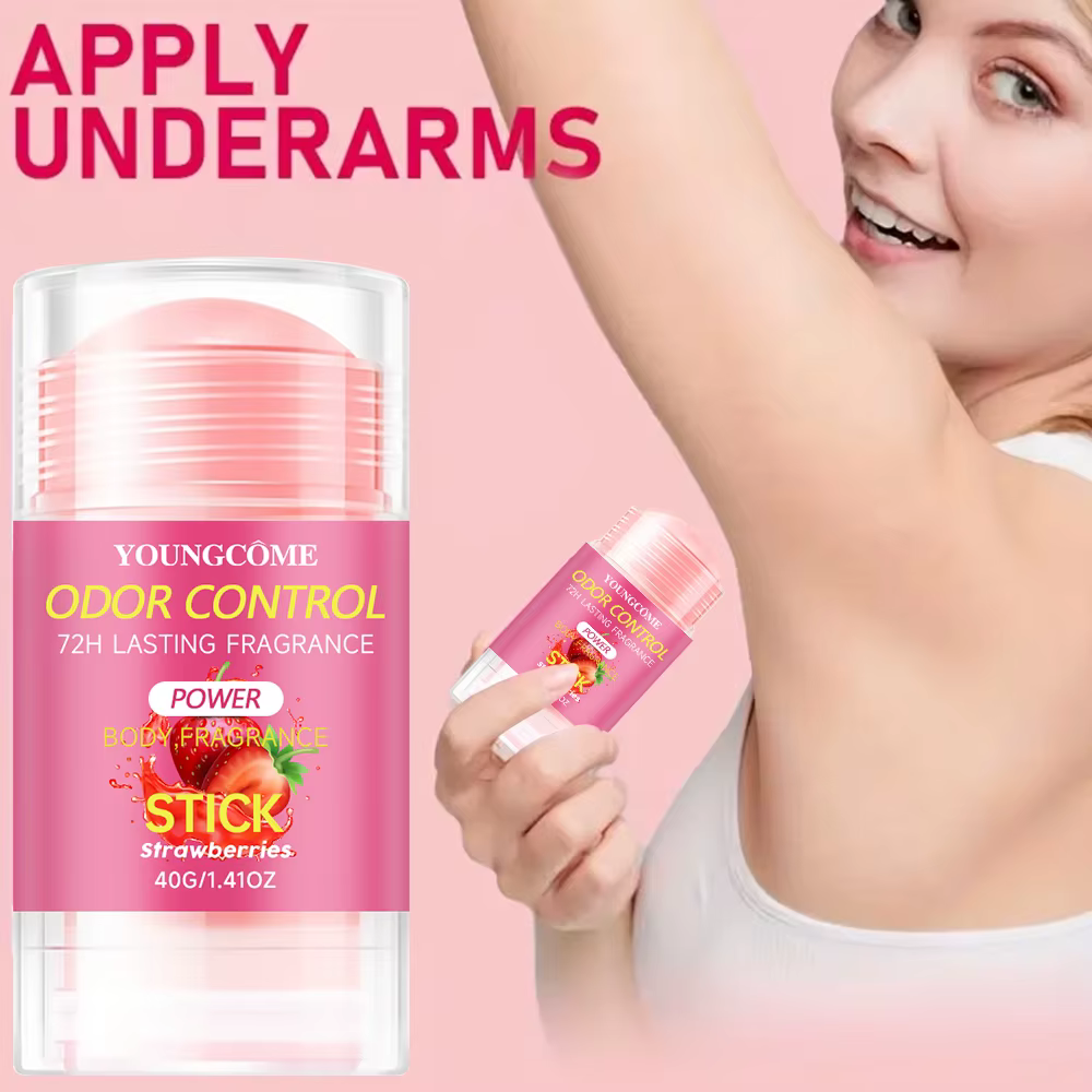 Strawberry Deodorant 72H Freshness Aluminum-Free Sweet Scent Safe for Sensitive Skin