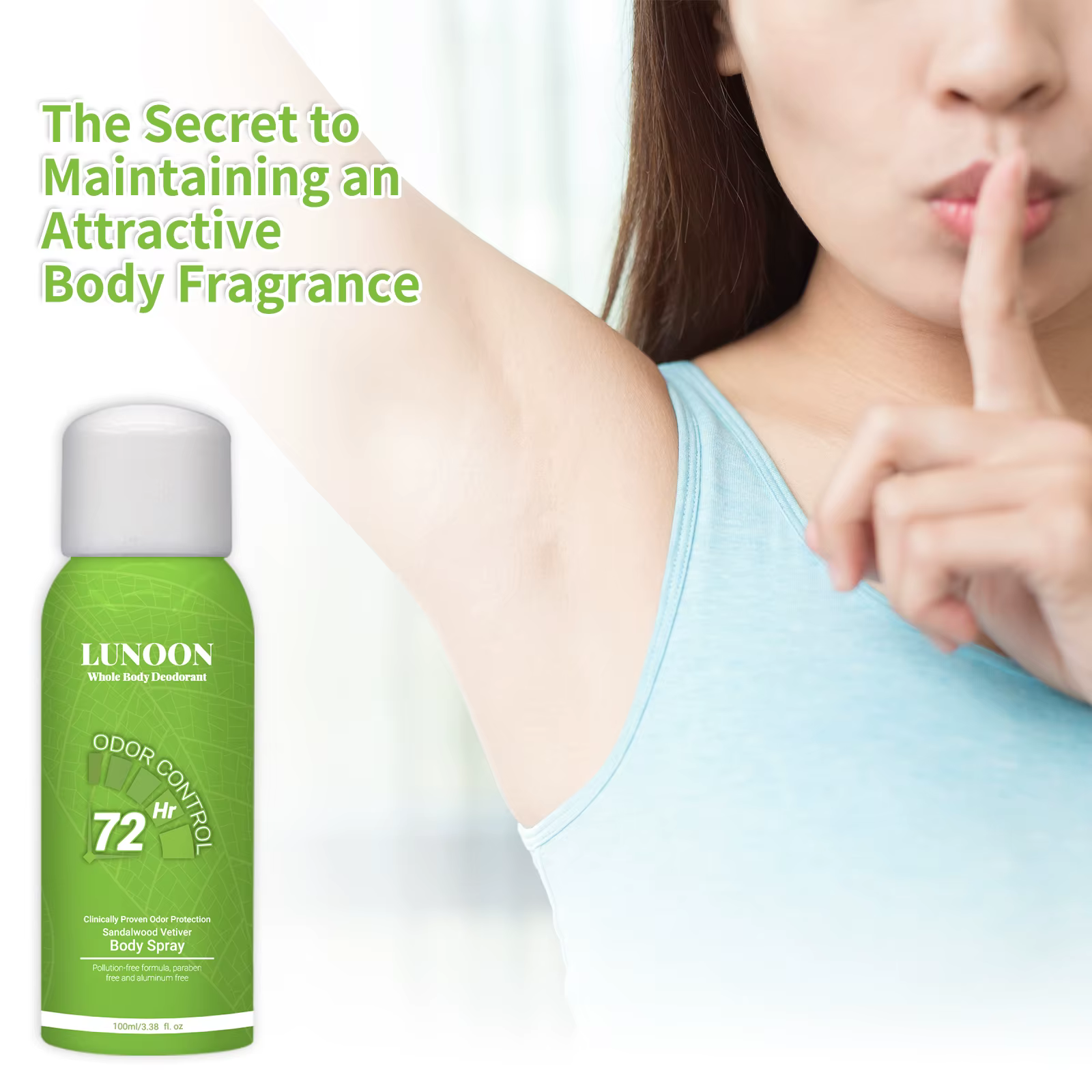 Suitable for Underarms Feet and All Body 100ml 72-Hour Body Deodorant Spray - Image 5