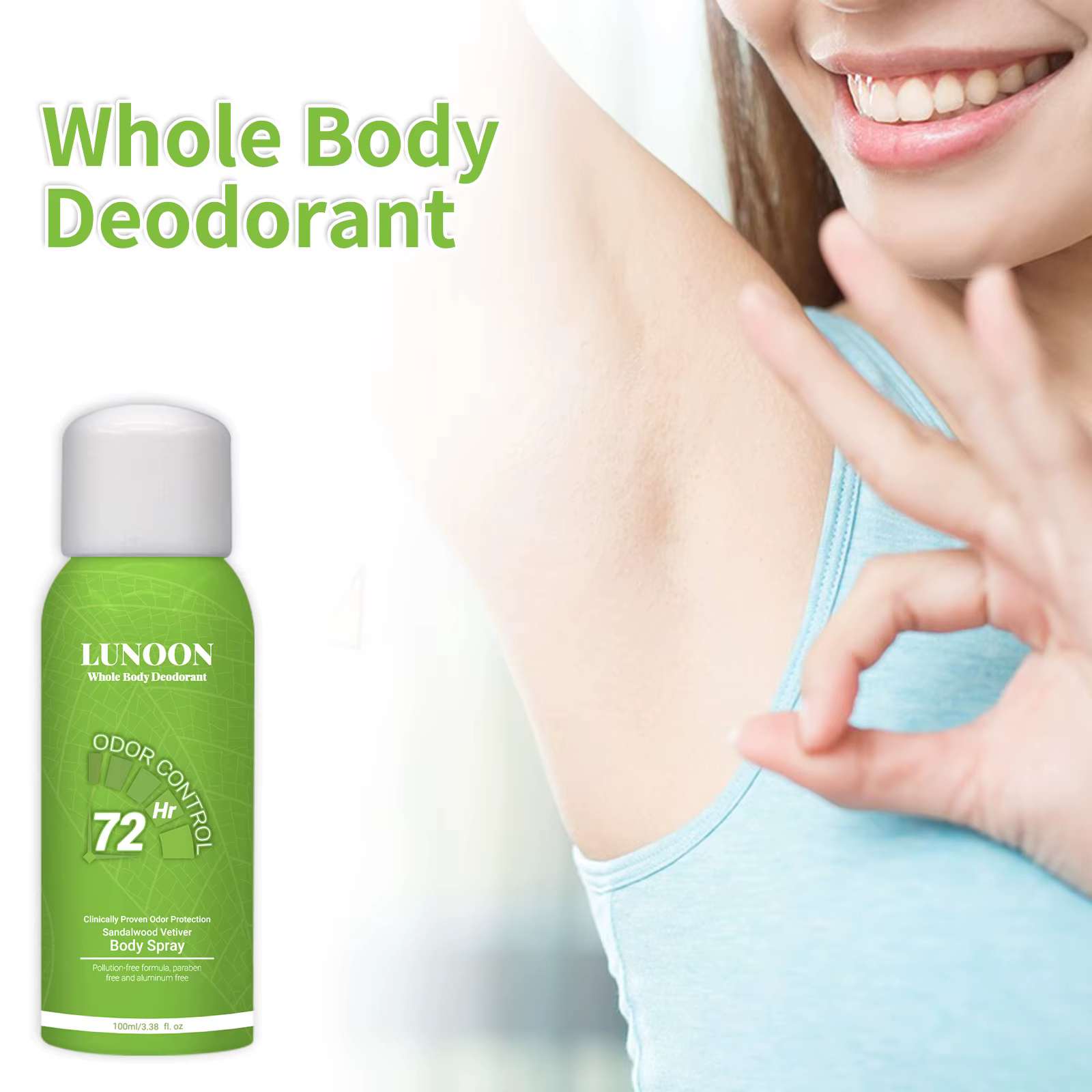 Suitable for Underarms Feet and All Body 100ml 72-Hour Body Deodorant Spray - Image 4