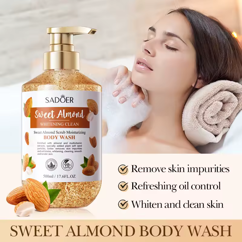 Sweet Almond Scrub Cleansing Shower Gel Body Wash Bath