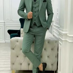 Untitled design (14) Wedding Party Jacket Vest Pants Peak Lapel Slim Fit Groom Tuxedos Three Pieces Suit