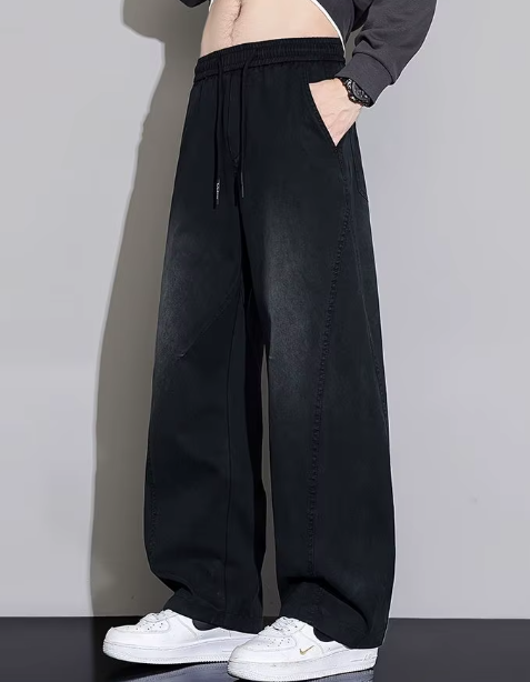 Vintage Multi-Pocket Elastic Waist Trousers Casual Sweatpants