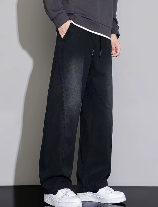 Vintage Multi-Pocket Elastic Waist Trousers Casual Sweatpants - Image 3