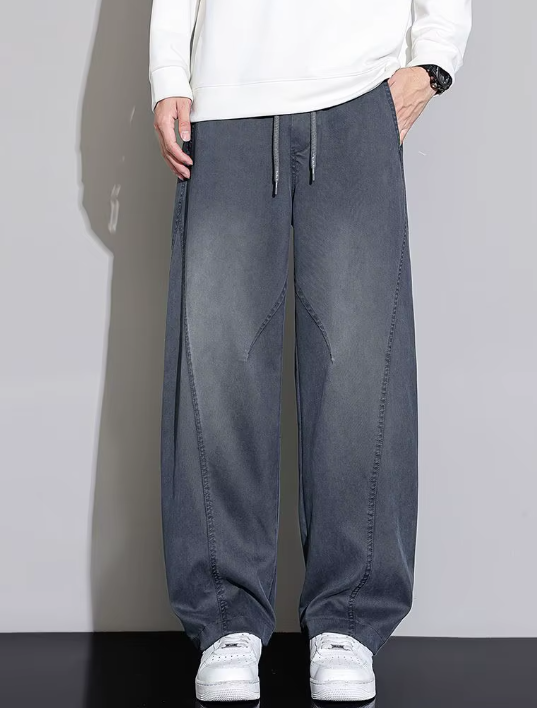 Vintage Multi-Pocket Elastic Waist Trousers Casual Sweatpants - Image 6