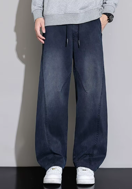 Vintage Multi-Pocket Elastic Waist Trousers Casual Sweatpants - Image 9
