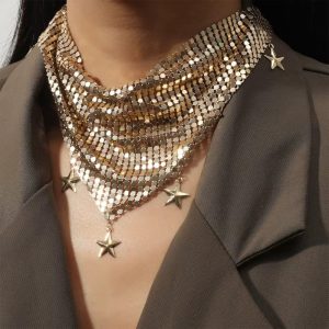 Vintage Scarf Necklace Bling Collar Neckerchief Choker Necklace Jewelry