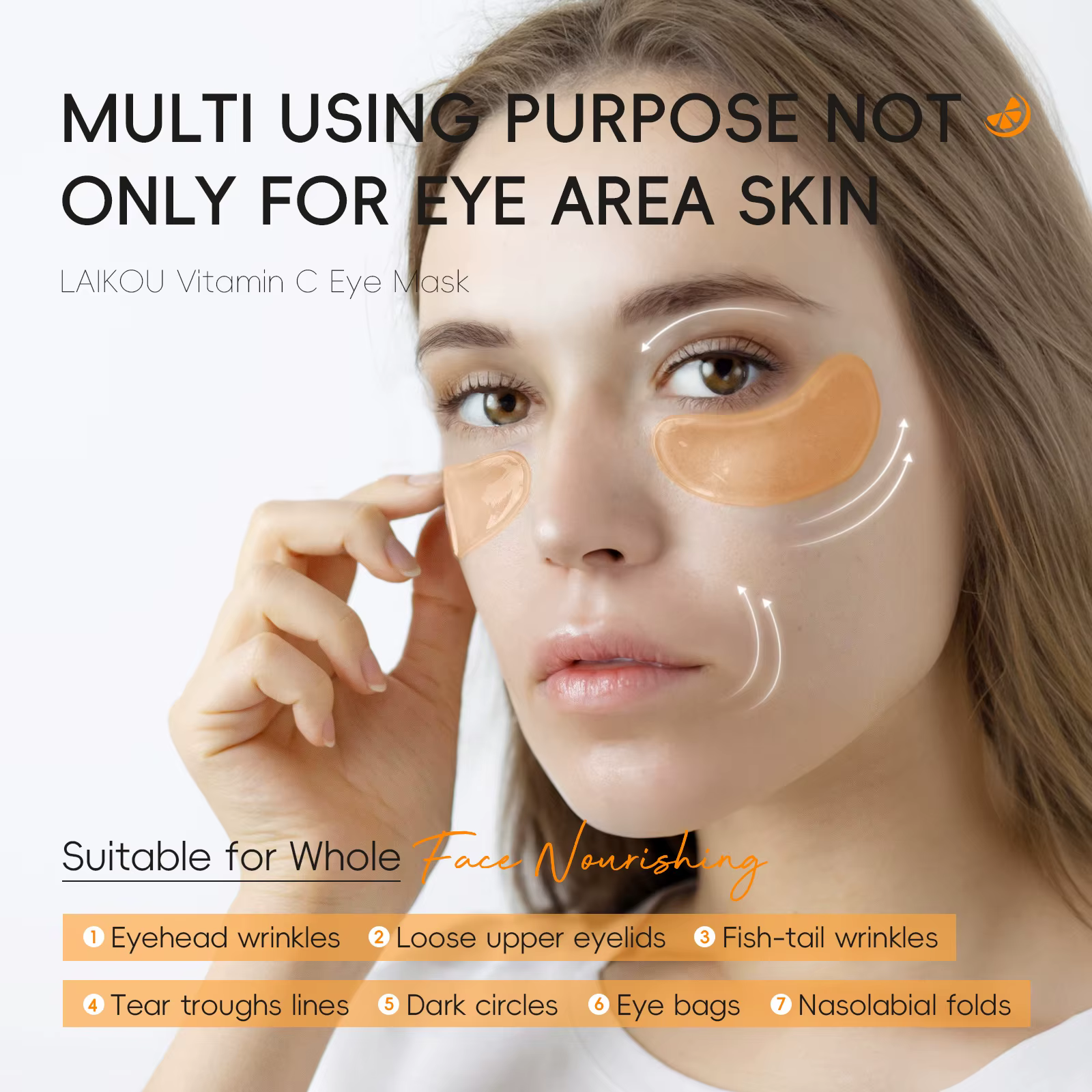 Vitamin C Eye Patches Anti Dark Circles Anti-Aging Moisturizing 5Pcs Eye Mask