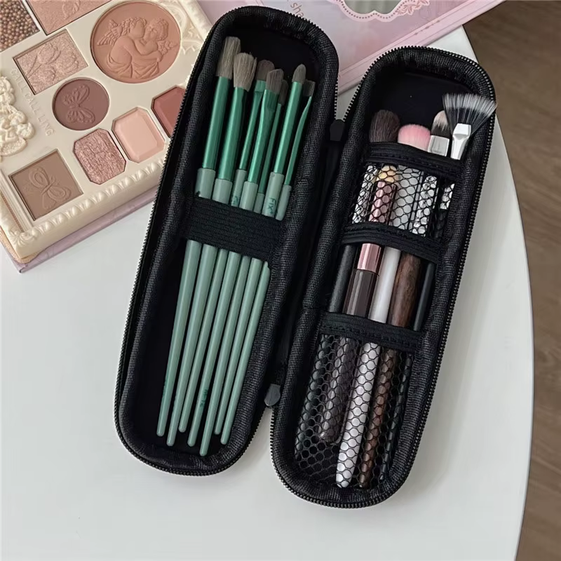 Waterproof Double Zipper Makeup Brushes Case Portable Travel Brush Holder Makeup Case Cosmetic Bag