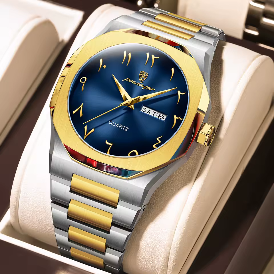 Luxury Week Calendar Quartz Stainless Steel Men’s Watches