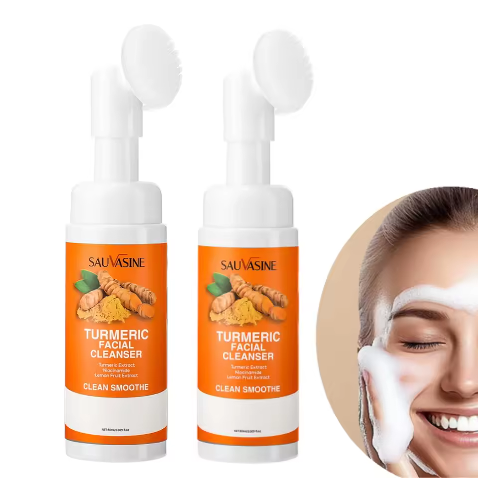 Cleanser Moisturize Facial Brightening Skin Tone Face Wash Foam with Brush Skin Care.