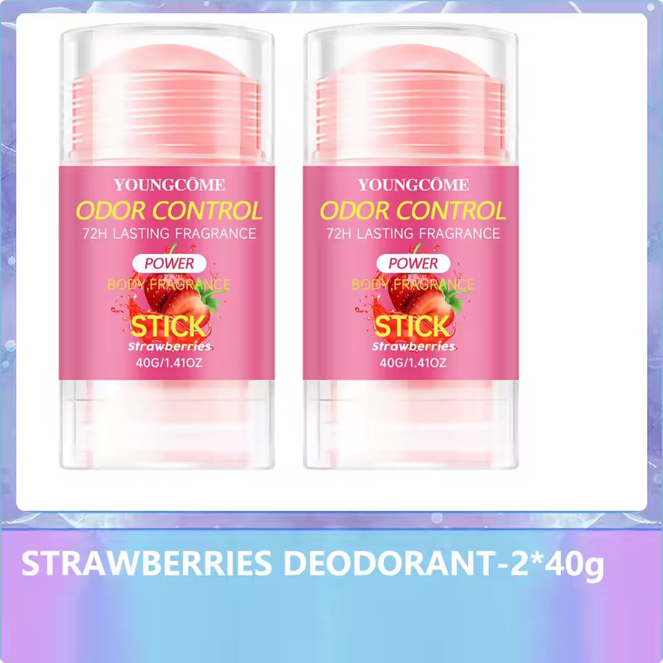 Strawberry Deodorant set-72H Freshness Aluminum-Free Sweet Scent Safe for Sensitive Skin