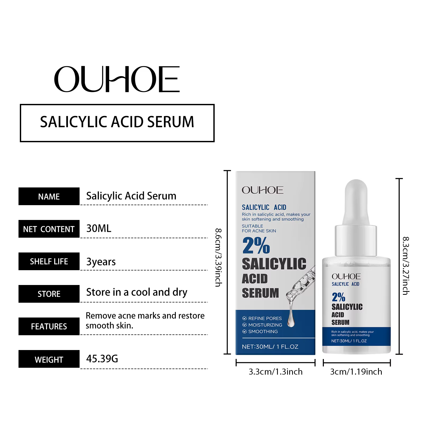 2% Salicylic Acid Serum Tighten Delicate Pore Facial Essence Hydrating Gentle Shrinking Serum - Image 12