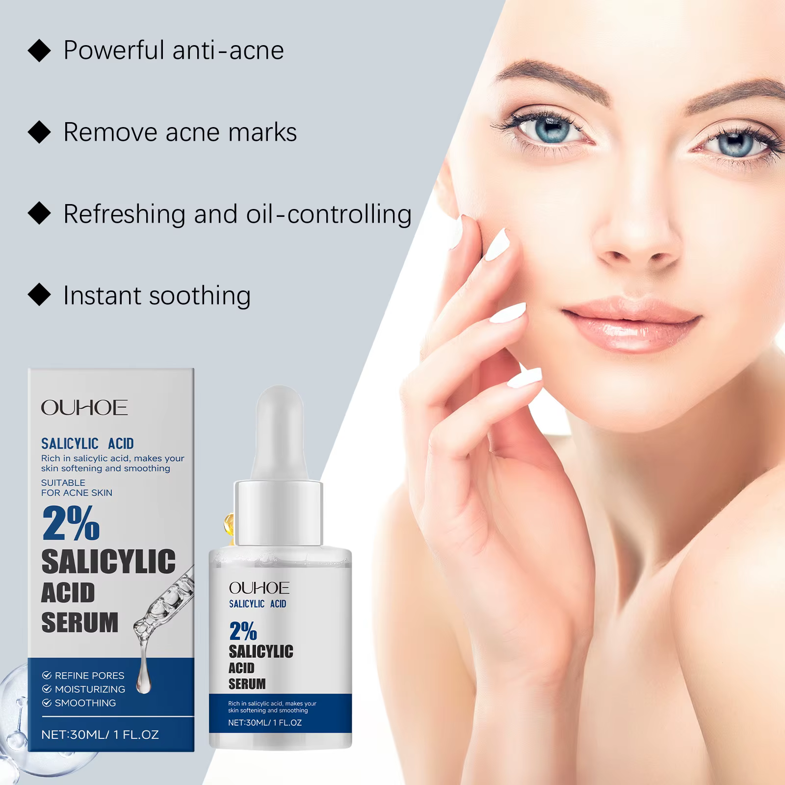 2% Salicylic Acid Serum Tighten Delicate Pore Facial Essence Hydrating Gentle Shrinking Serum - Image 9