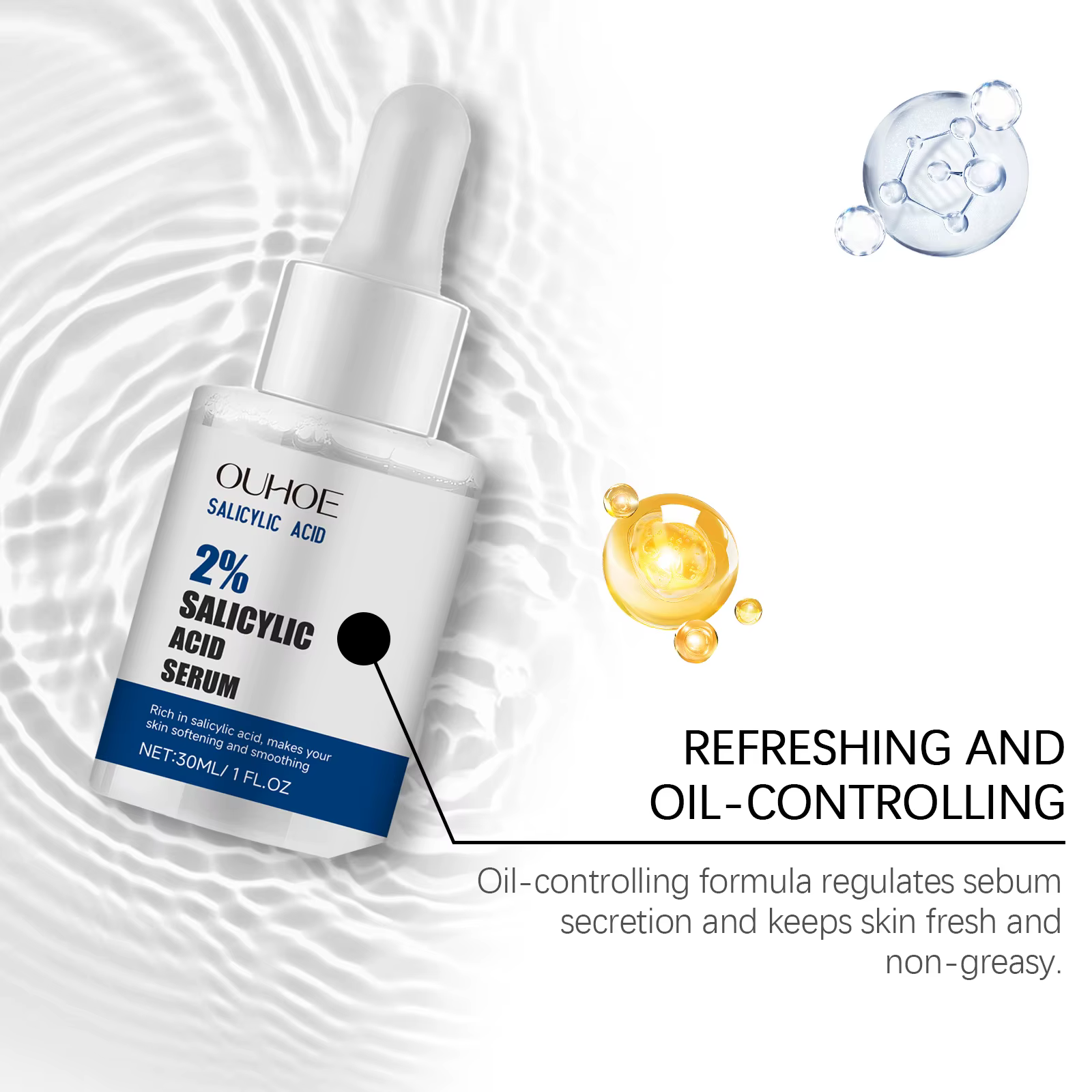 2% Salicylic Acid Serum Tighten Delicate Pore Facial Essence Hydrating Gentle Shrinking Serum - Image 6