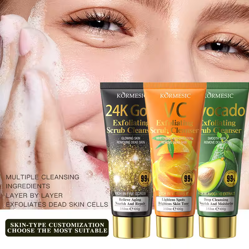 24K Gold Exfoliating Facial Cleanser Moisturizing Oil Control Cleansing Face Wash Foam Skin Care