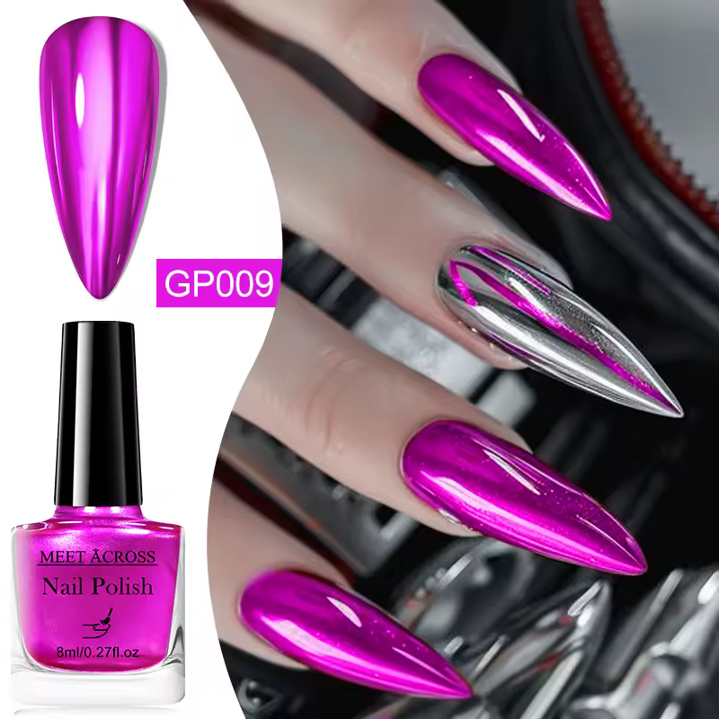 8ml Glass Bottle Water-Based Peel Off Colorful Chrome Nail Art DIY Manicure Nail Polish - Image 2