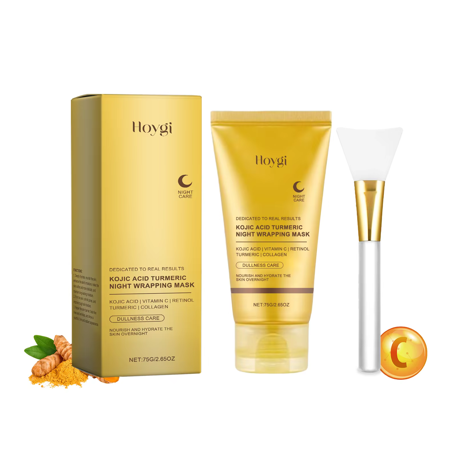 Brightening Collagen Peel off Deep Cleansing Pores Oil Control Turmeric Wrapping Night Face Mask